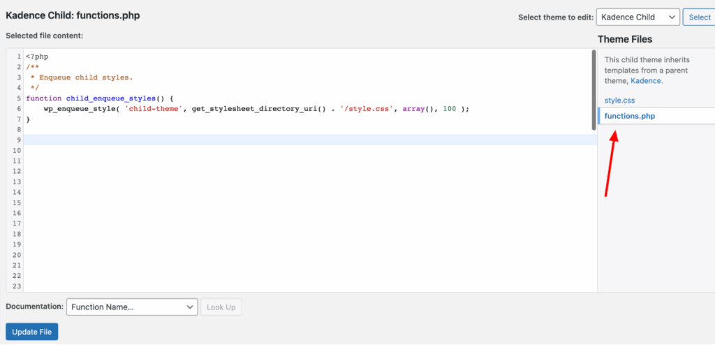 add custom css to child theme